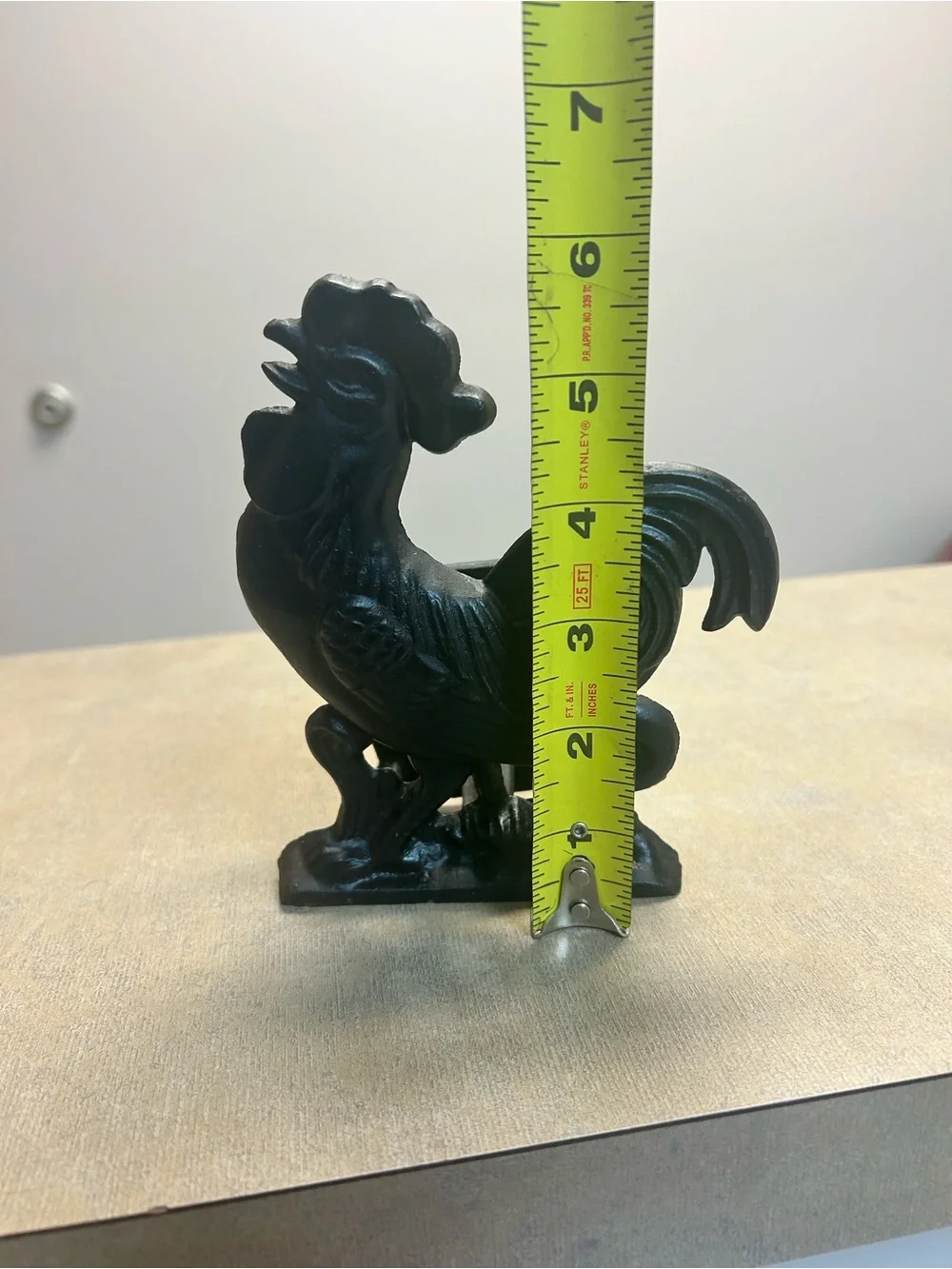 Vintage Cast Iron Rooster Chicken Napkin Holder Black